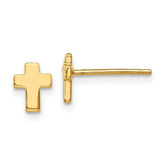 10K Yellow Gold Cross Studs